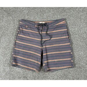 Marine‎ Layer Board Shorts Mens 32 Gray Swim Trunks Drawstring Casual 7" Inseam